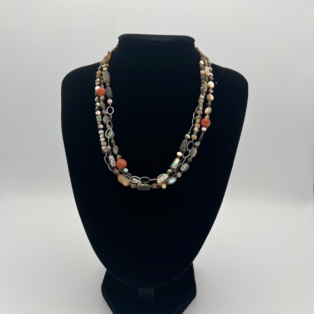 Silpada Retired 925 Multistone Statement Necklace - image 1